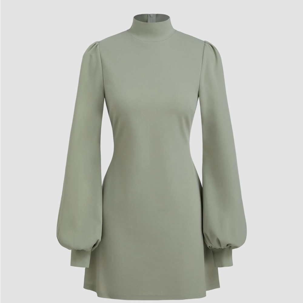 Cider Long Sleeve Dress in Soft Green